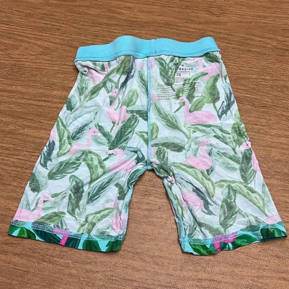 Little Sleepies Flamingo pajama shorts only size 7-8 - Picture 3 of 9